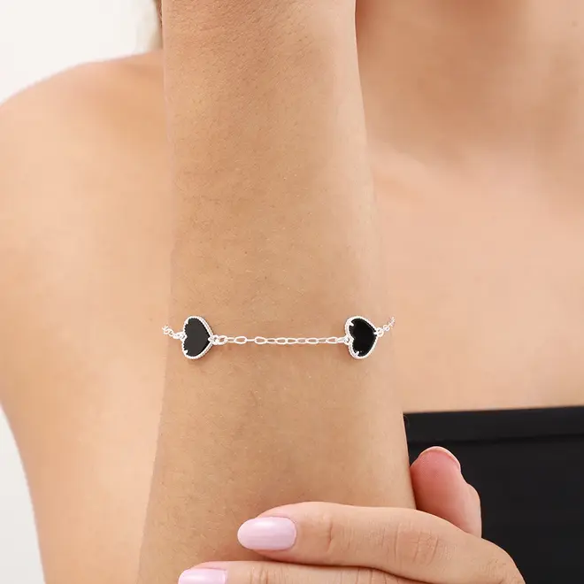 PULSEIRA PRATA 925 CORAÇÕES - LUIZA MOTA REF. 258388