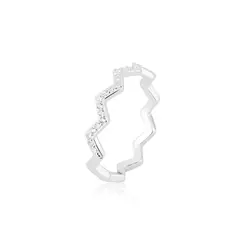 ANEL PRATA 925 ZIG ZAG CRAVEJADO - LUIZA MOTA REF. 262461