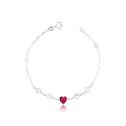 PULSEIRA PRATA 925 CORAÇÃO COM CÍRCULOS E ZIRCONIA - LUIZA MOTA