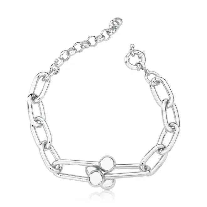 PULSEIRA SEMIJOIA ELOS OVAIS COM BOLAS - LUIZA MOTA